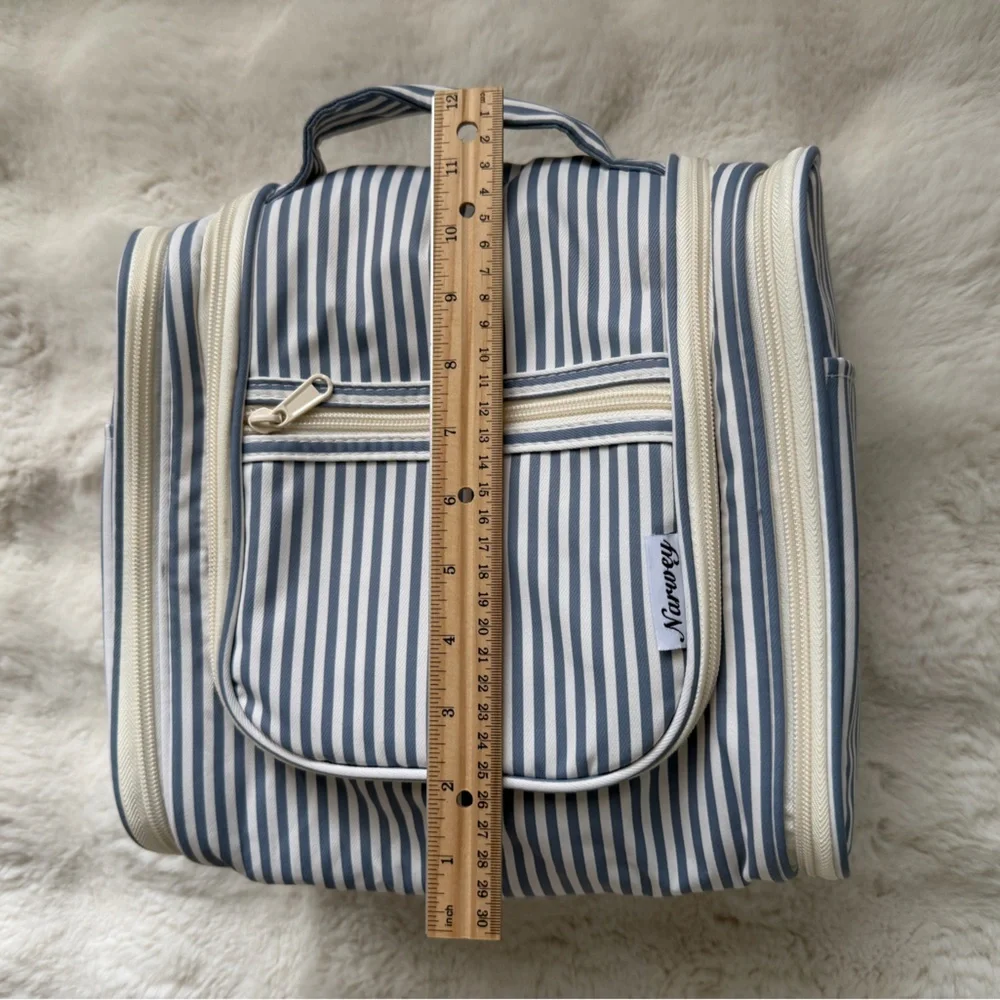 NARWEY Striped Handing Travel Blue and White Makeup/Cosmetic💄Bag Organizer